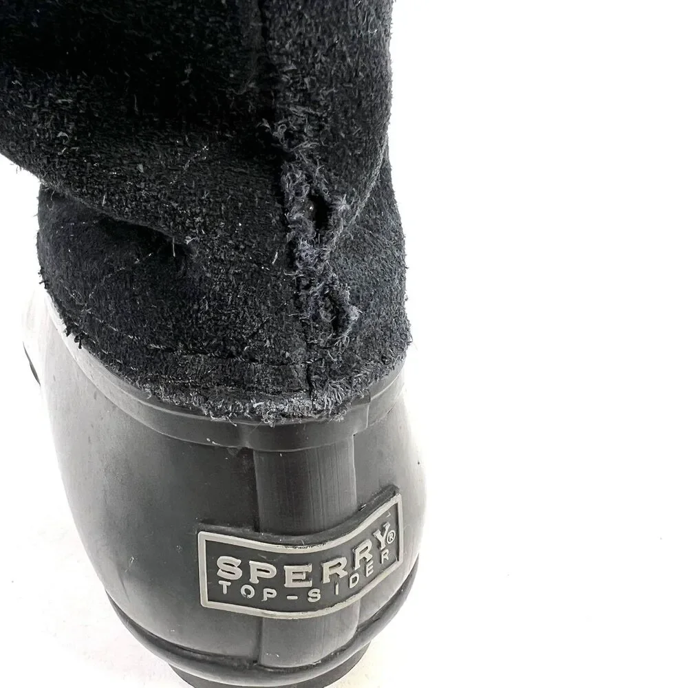 Sperry Top-Sider Boot Size 6 Duck Black Rubber Women STS90987
